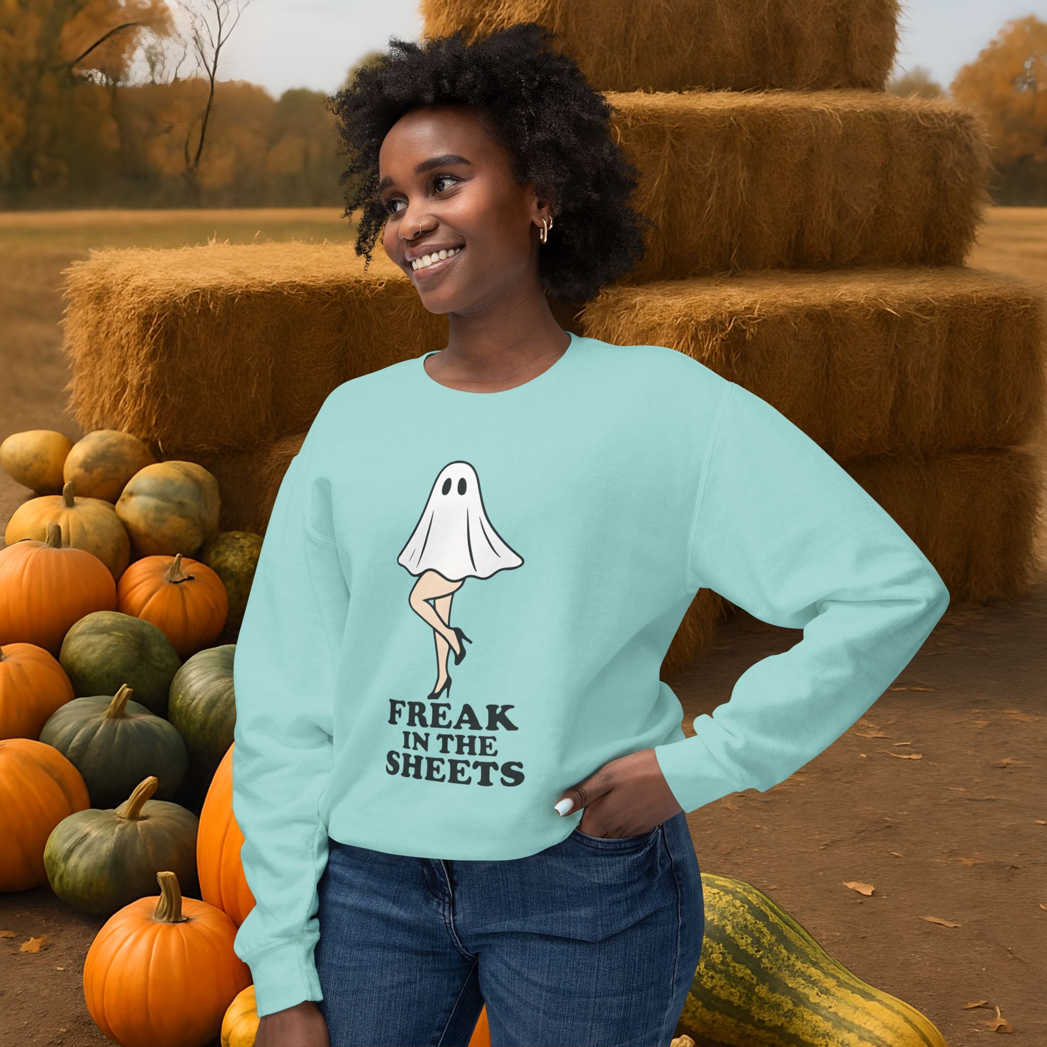 Comfort Colors Freak in the Sheets Halloween Crewneck Sweatshirt