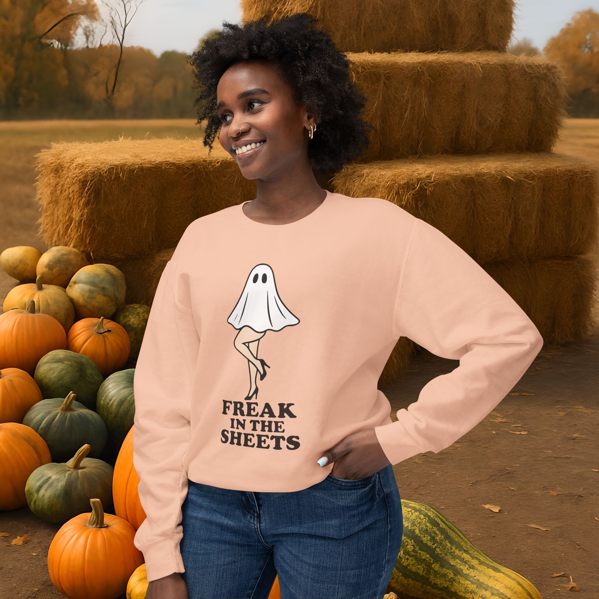 Comfort Colors Freak in the Sheets Halloween Crewneck Sweatshirt
