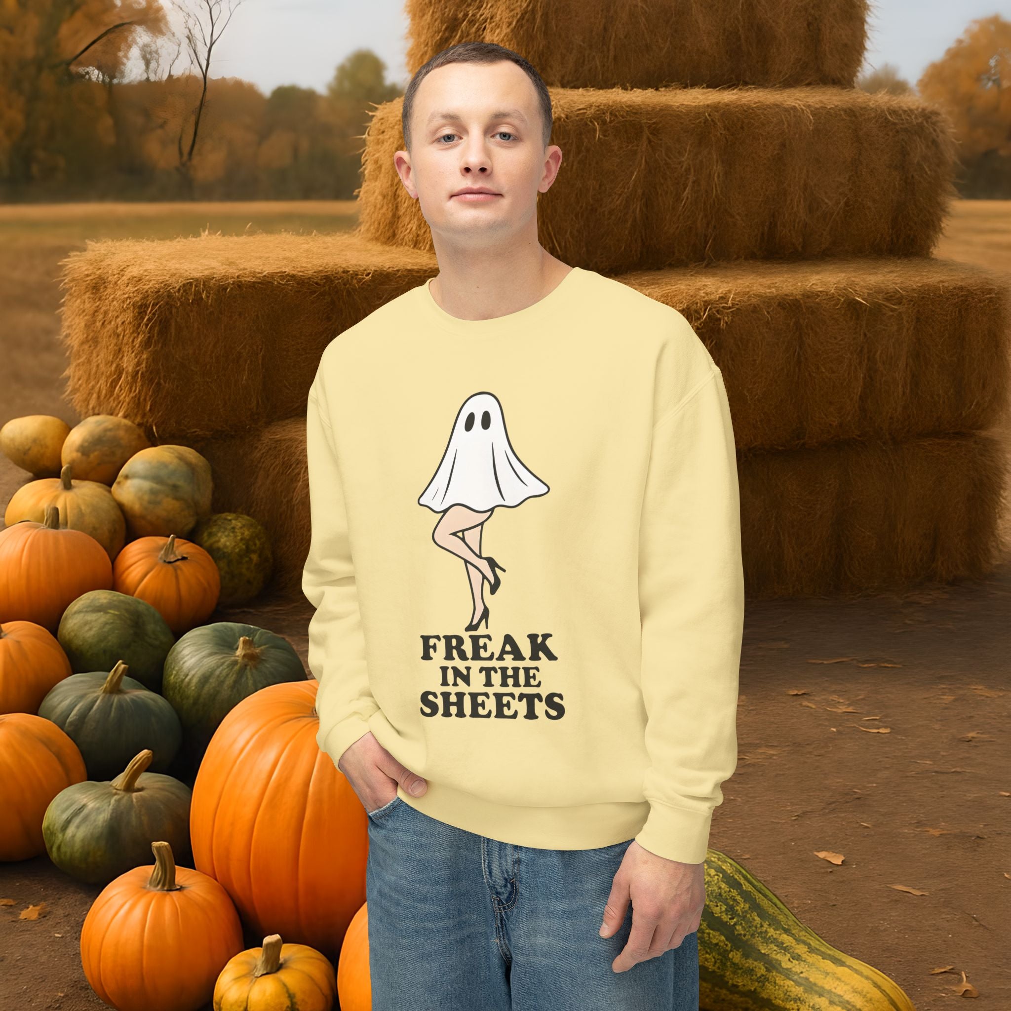 Comfort Colors Freak in the Sheets Halloween Crewneck Sweatshirt