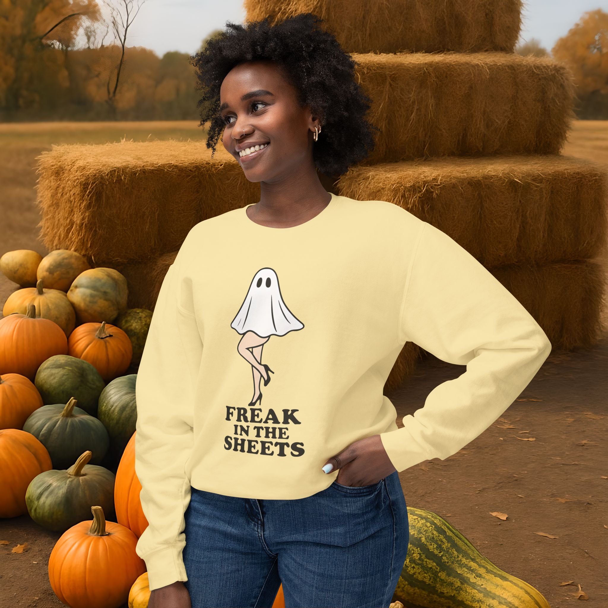 Comfort Colors Freak in the Sheets Halloween Crewneck Sweatshirt