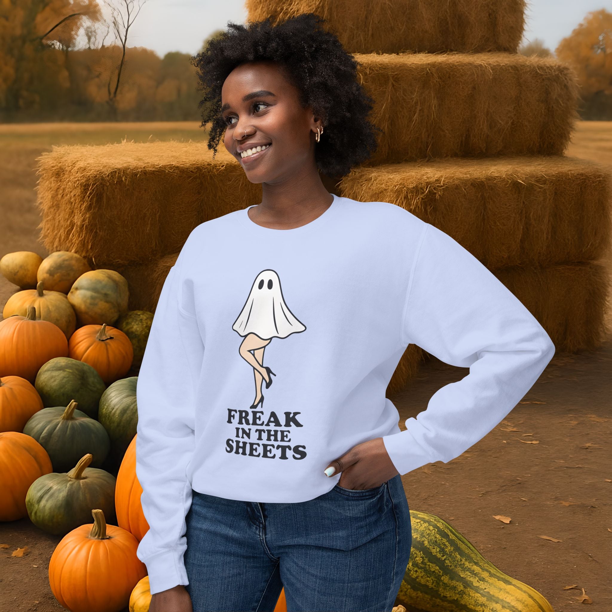 Comfort Colors Freak in the Sheets Halloween Crewneck Sweatshirt