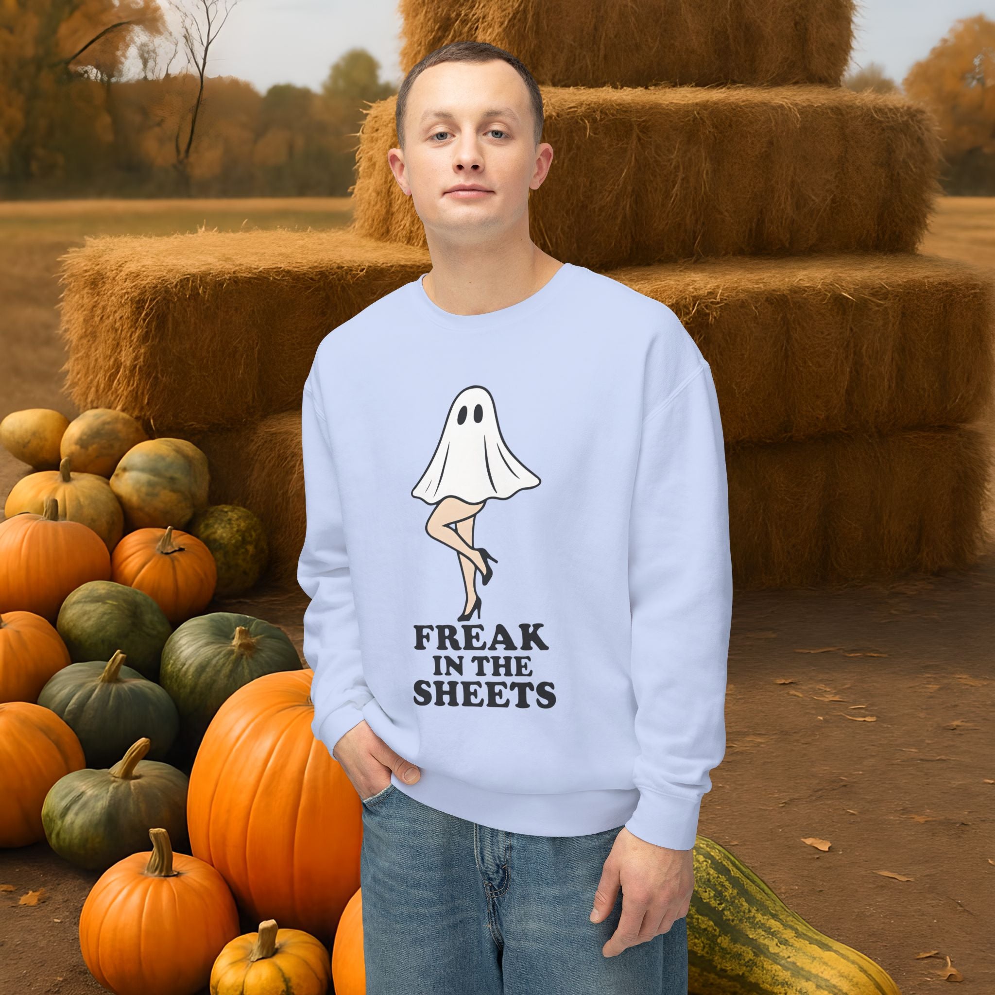 Comfort Colors Freak in the Sheets Halloween Crewneck Sweatshirt