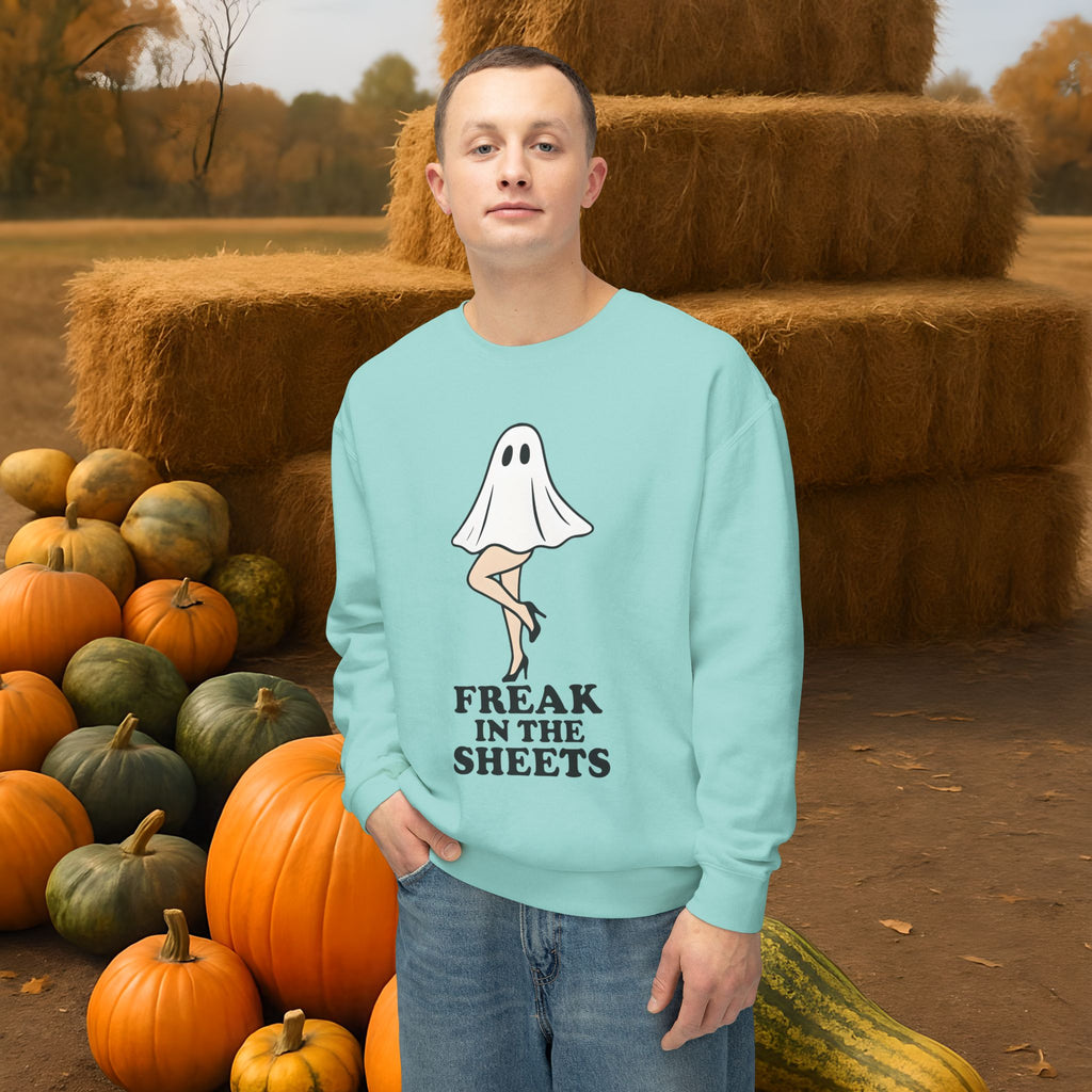 Comfort Colors Freak in the Sheets Halloween Crewneck Sweatshirt