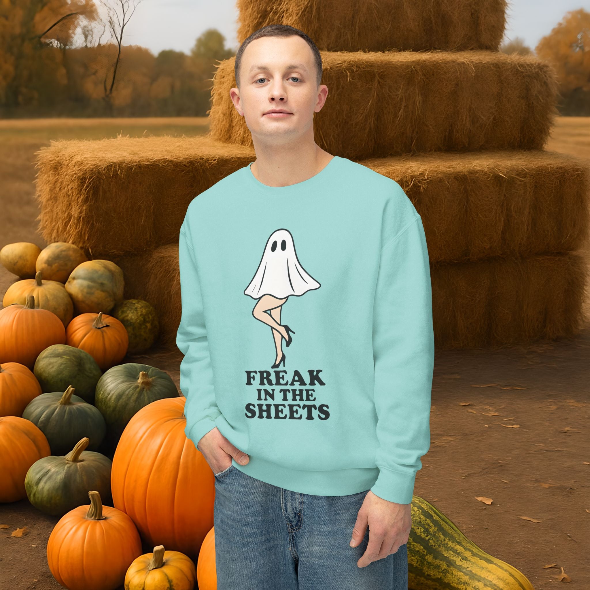 Comfort Colors Freak in the Sheets Halloween Crewneck Sweatshirt
