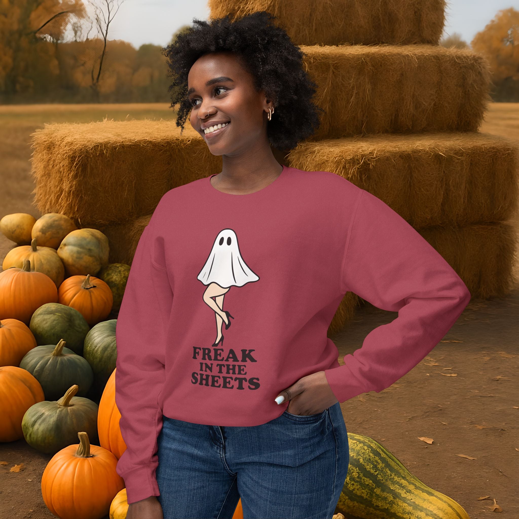 Comfort Colors Freak in the Sheets Halloween Crewneck Sweatshirt