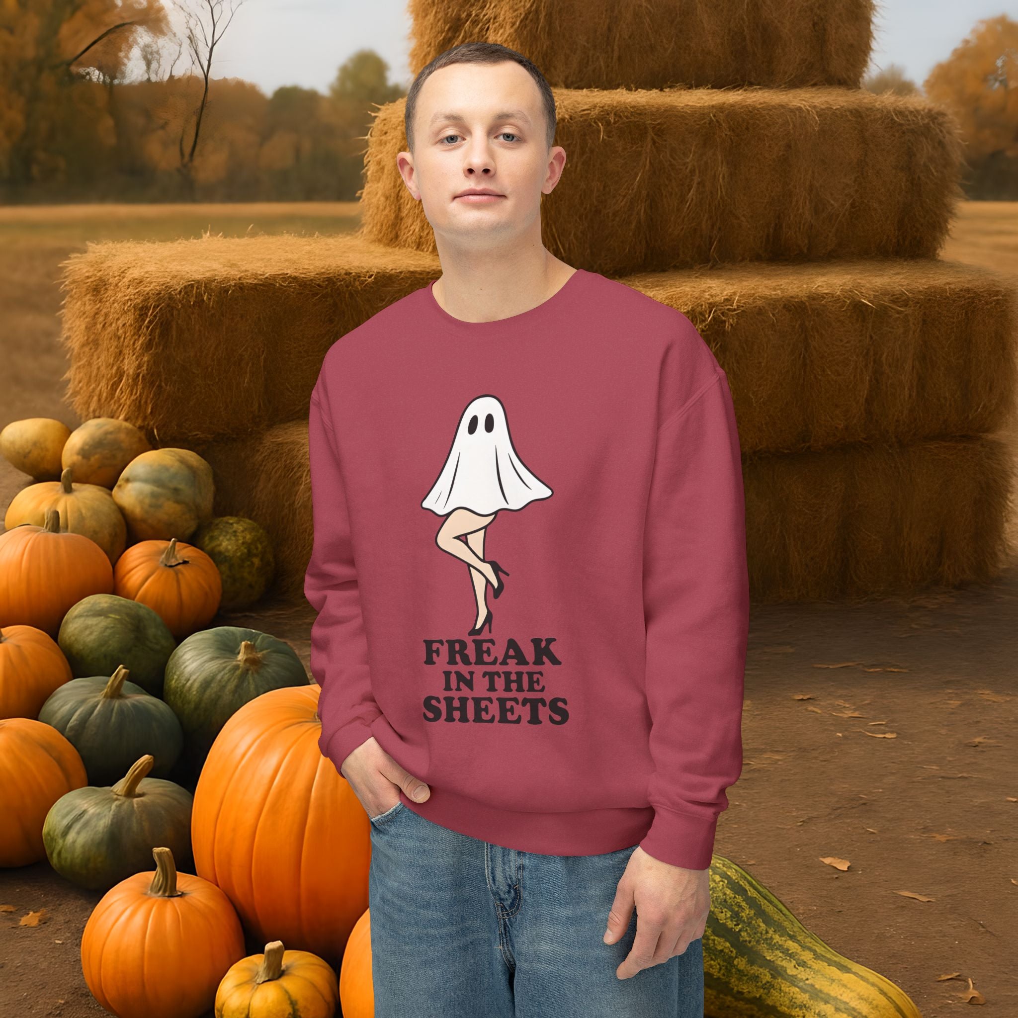 Comfort Colors Freak in the Sheets Halloween Crewneck Sweatshirt